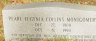 Grave Stone Eugenia Pearl Collins